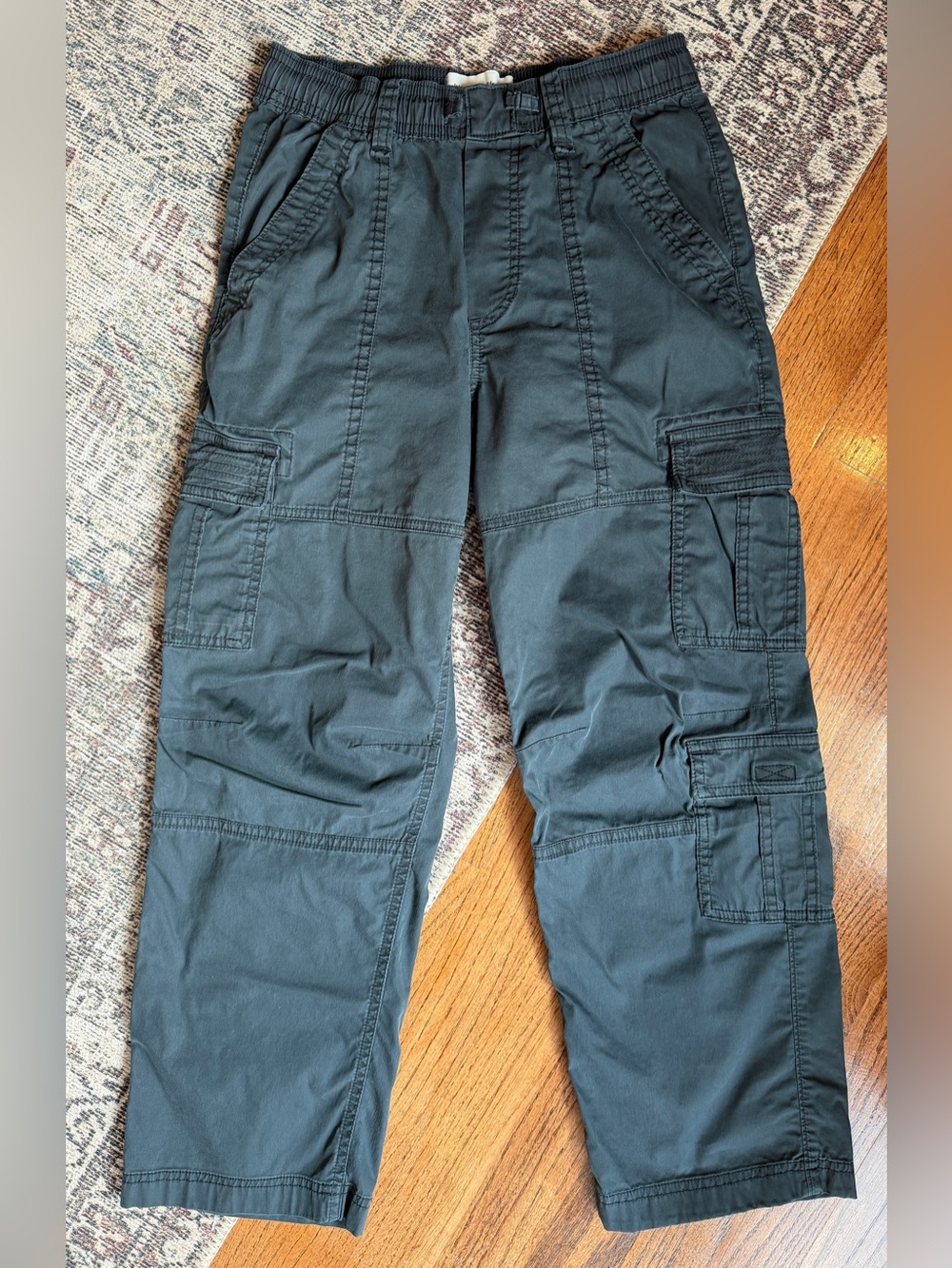 Abercrombie Kids Baggy Cargo Pants Black Size 9/10 Utility Y2K
